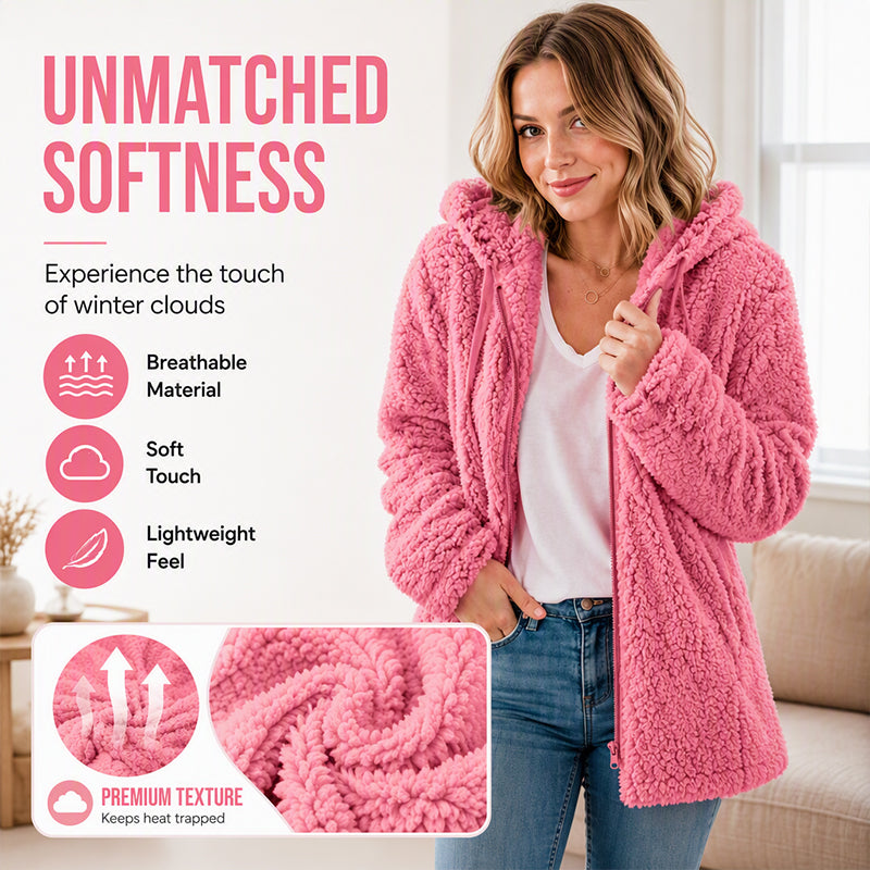 Women's Cozy Hooded Fleece Jacket