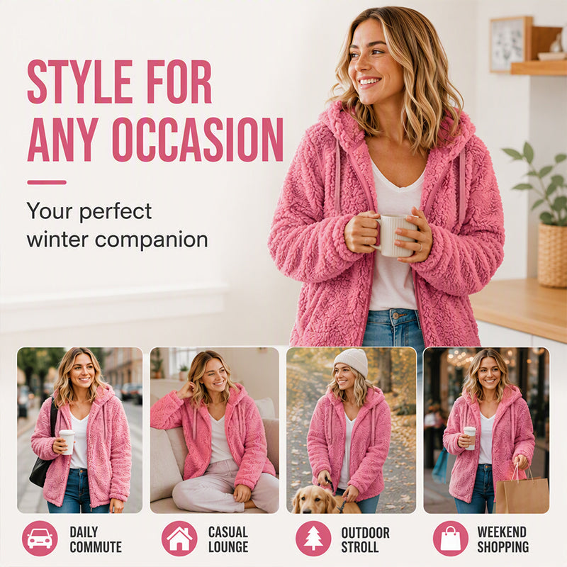 Women's Cozy Hooded Fleece Jacket