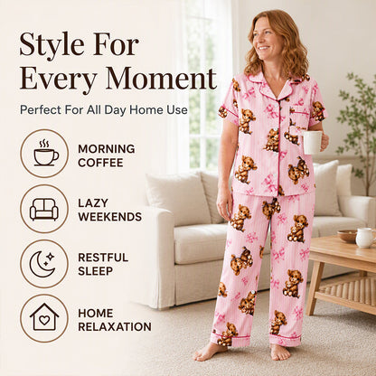 🐮Cute Highland Cow Print, 3-Piece Fun Pajama Set – Cozy Lounge & Sleepwear ✨